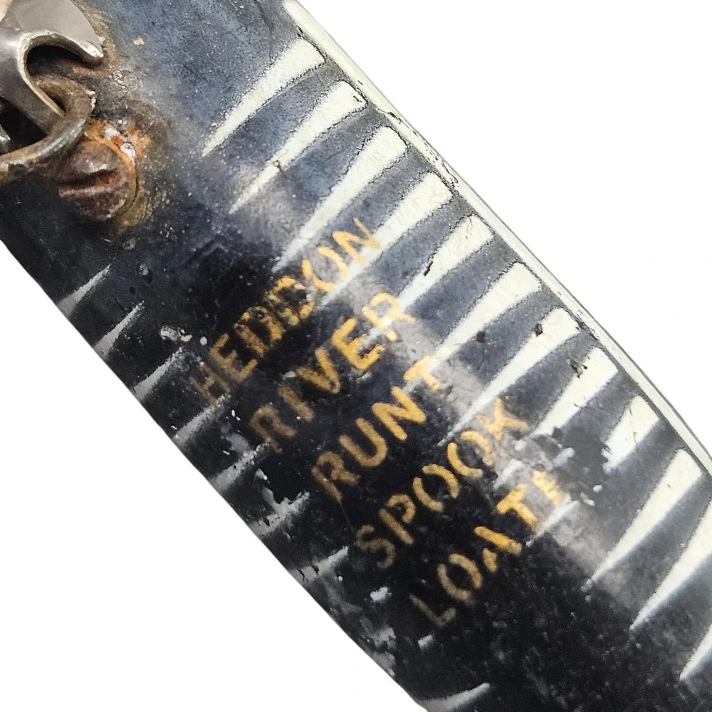 Vintage Fishing Lure Heddon River‎ Runt Spook Floater Black Shore Minnow Tackle